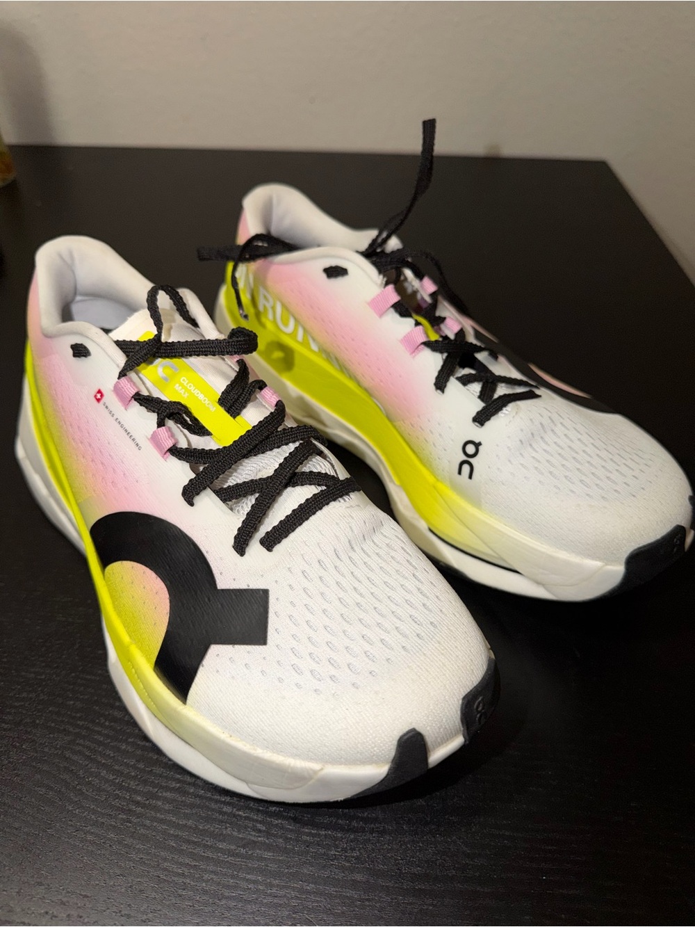On Running Women's Running Shoes - White with Pink Accents - Picture 5 of 6